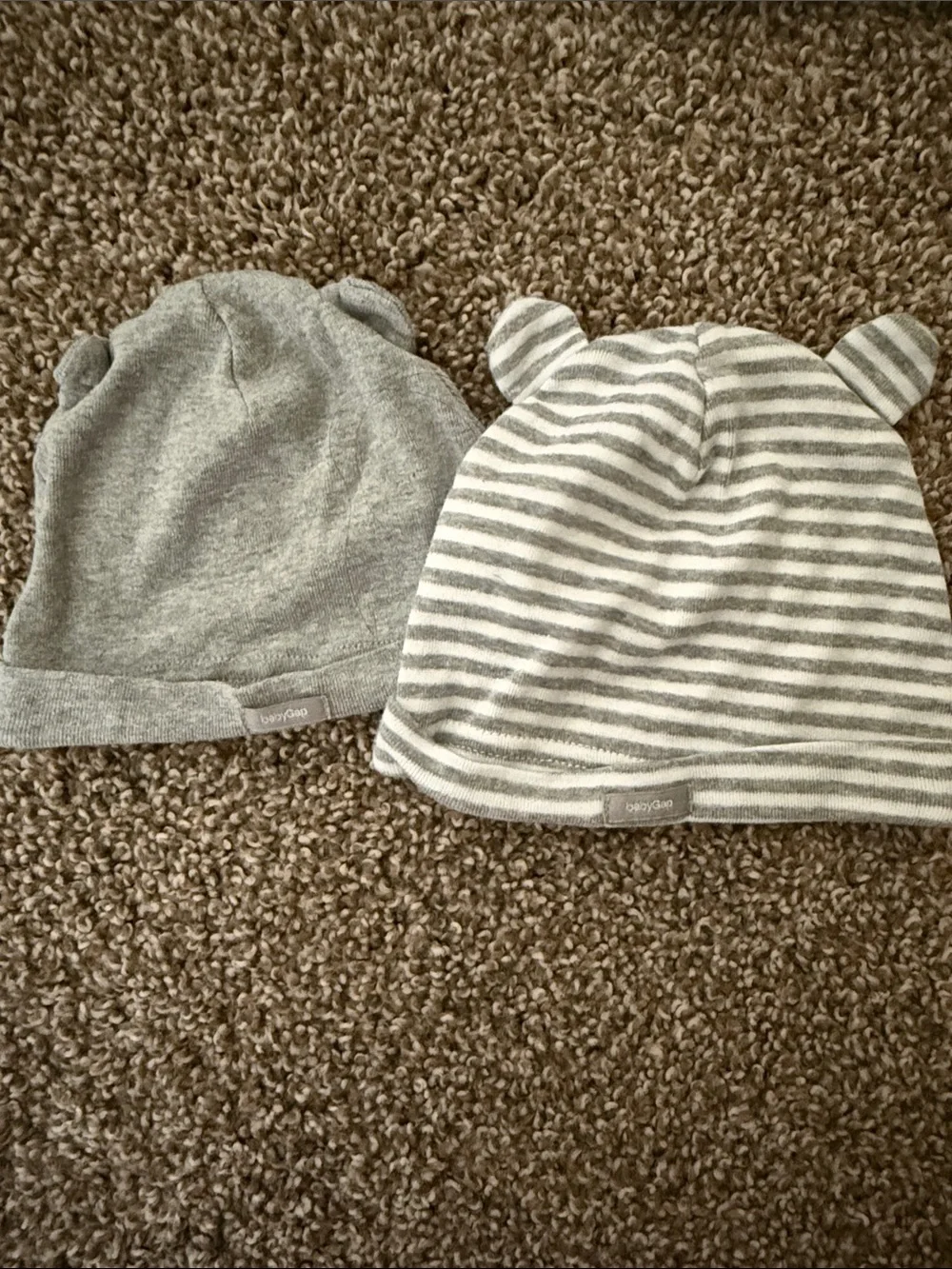 GAP Gray Baby Hat Duo with Ear Details